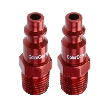 LEGACY ColorConnex Industrial D Red Plugs, 1/4", 1/4" npt Air Inlet, Industrial A73440D-2PK
